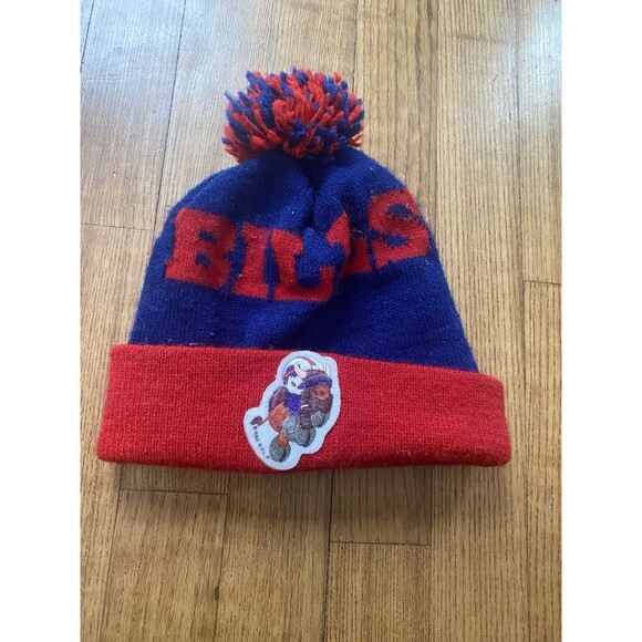 VTG 1983 Buffalo Bills Football Kids Knit Beanie Red 80s 90s NFL retro Patch Blu - Picture 1 of 5